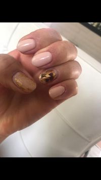 Nails white + glitterfade